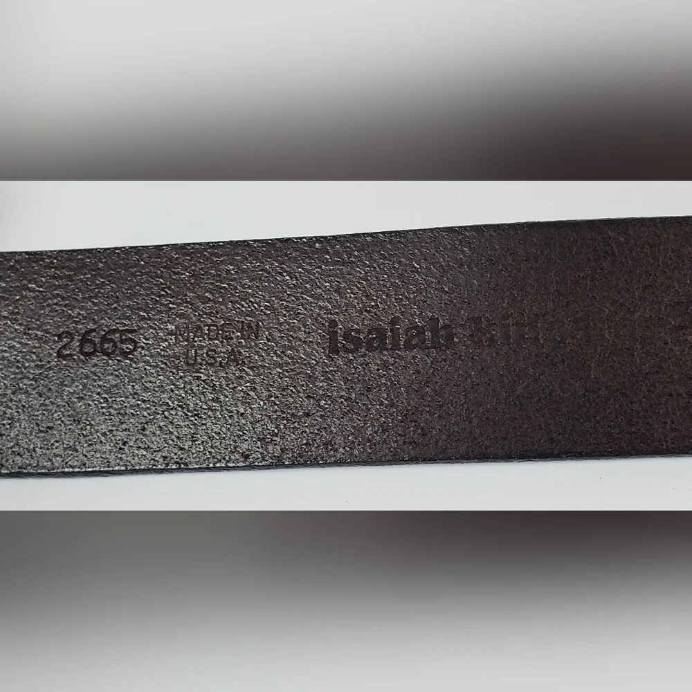 Isaiah Kincaid Brown Leather Belt with Silver Hardware Size 30-34